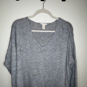 Gray V-Neck Women's Sweater